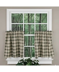Ellis Curtain Country Check Tailored With 1.5" Rod Pocket Window Tiers Mist