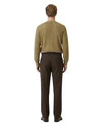 Modenaire Men's Open-Knit V-Neck Cardigan Sweater