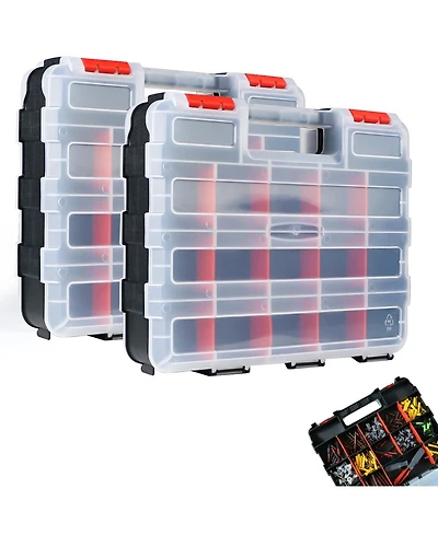 Xdovet Tool Box Organizer 34 Compartments Removable Dividers
