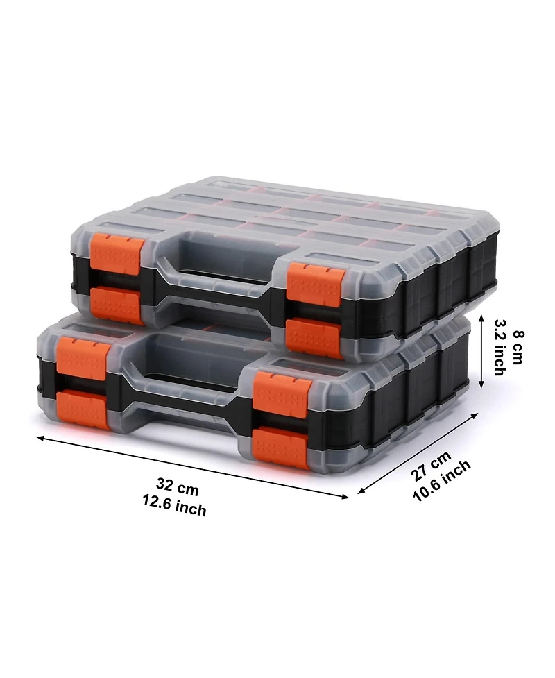 Xdovet Double Side Tool Organizer Hardware Box Removable Dividers