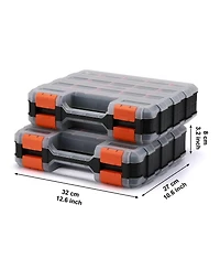 Xdovet Double Side Tool Organizer Hardware Box Removable Dividers
