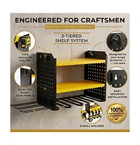 Xdovet Power Tool Organizer Wall Mount Steel Rack Drill Slots Pegboard