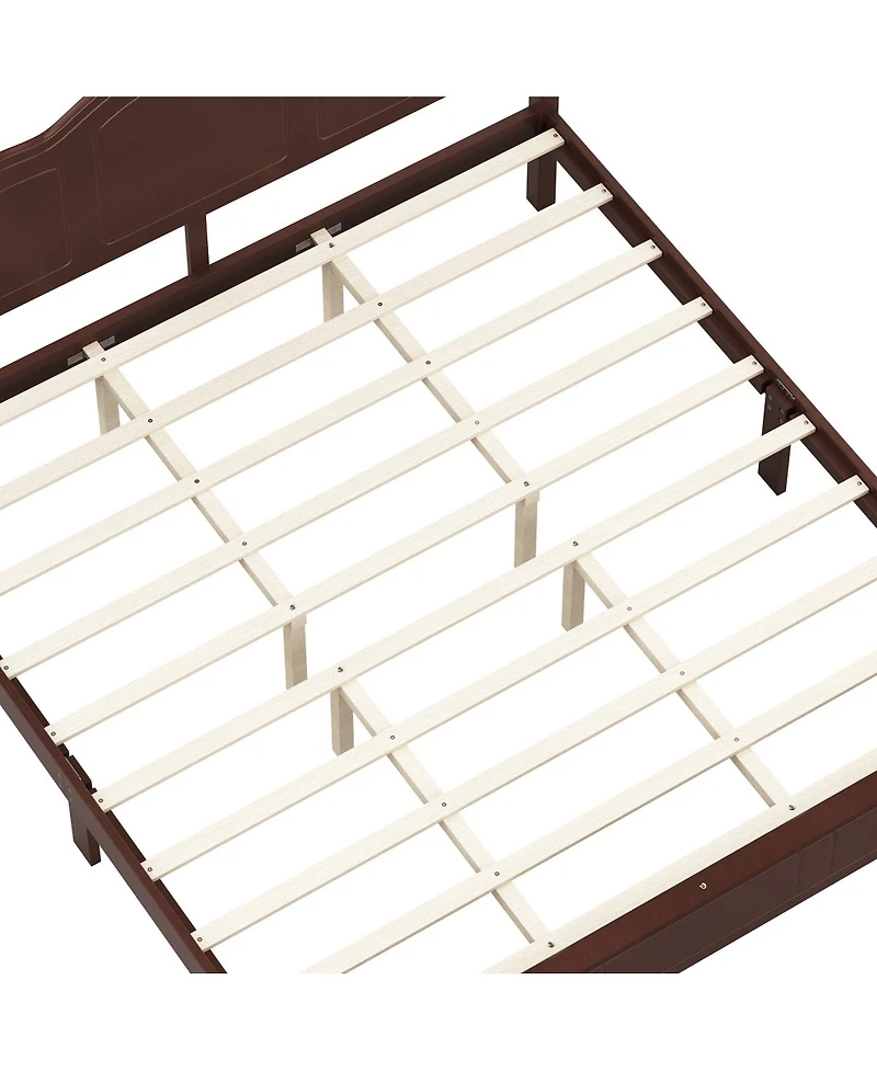 Streamdale Furniture King Size Retro Wave Platform Bed Frame Dark