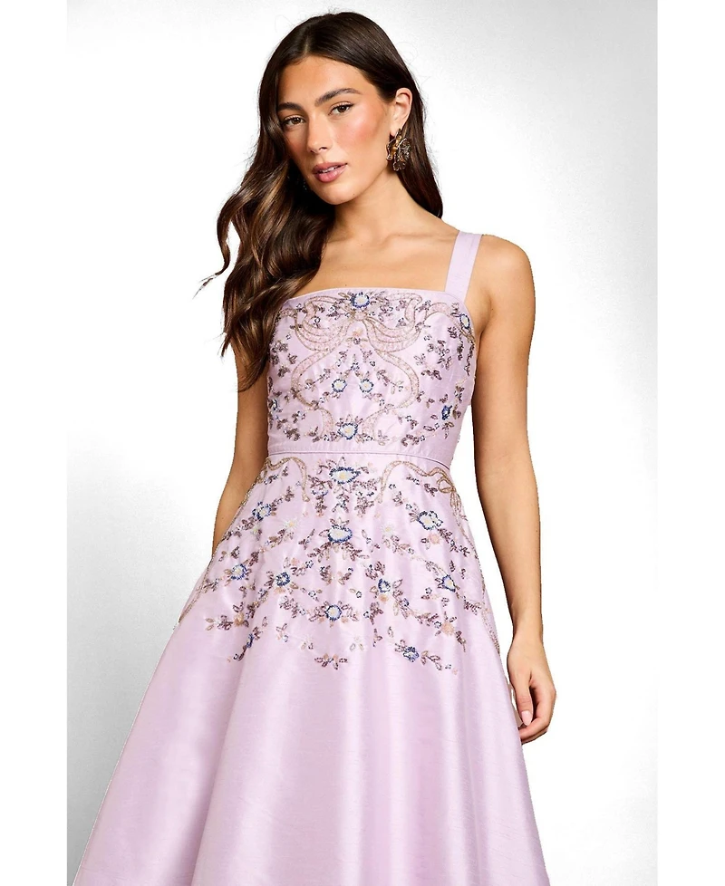 Coast Women's Embellished Square-Neck Midi Dress