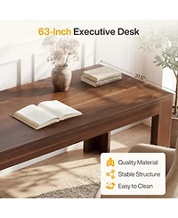Tribesigns Office Desk, Modern Executive Desk with Large Tabletop, Wooden Computer Desk, Long Workstation for Home Office