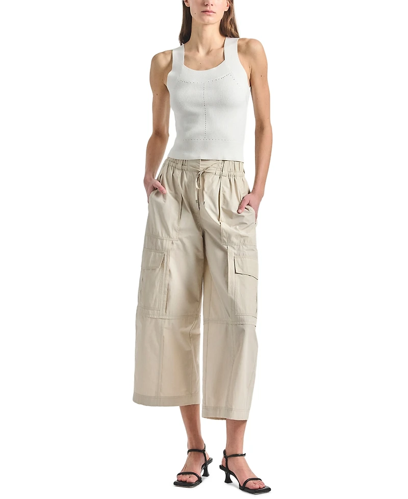 Derek Lam 10 Crosby Women's Ruth Cropped High-Rise Wide-Leg Cargo Pants