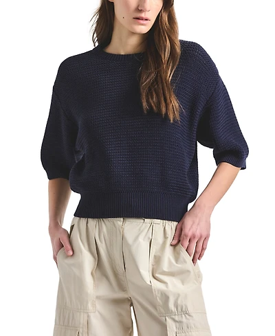 Derek Lam 10 Crosby Women's Madison Mesh Knit Puff-Sleeve Sweater