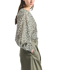 Derek Lam 10 Crosby Women's Charlee Mini Clover Print Gathered Blouse