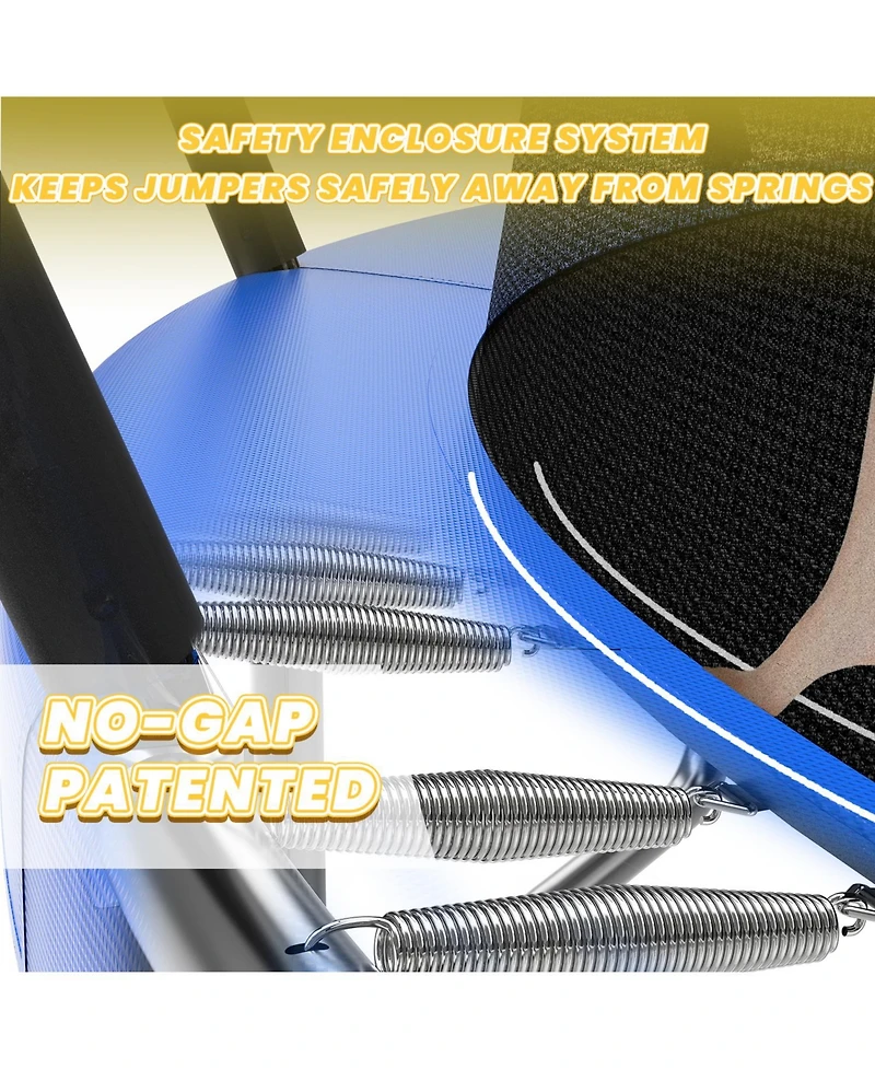 Zeny Outdoor Trampoline for Kids and Adults, Pumpkin Trampolines with Curved Poles,Heavy Duty Trampoline Anti-Rust Coating Astm Approval