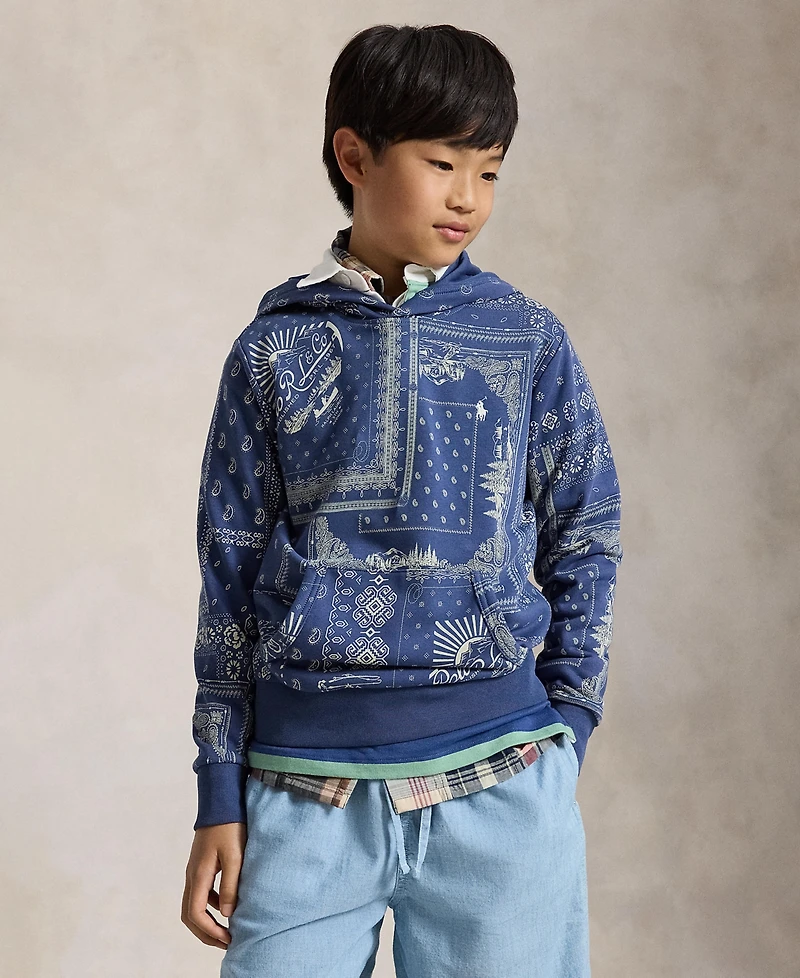 Polo Ralph Lauren Boys' 8-20 Bandanna Print Long-Sleeve Hoodie