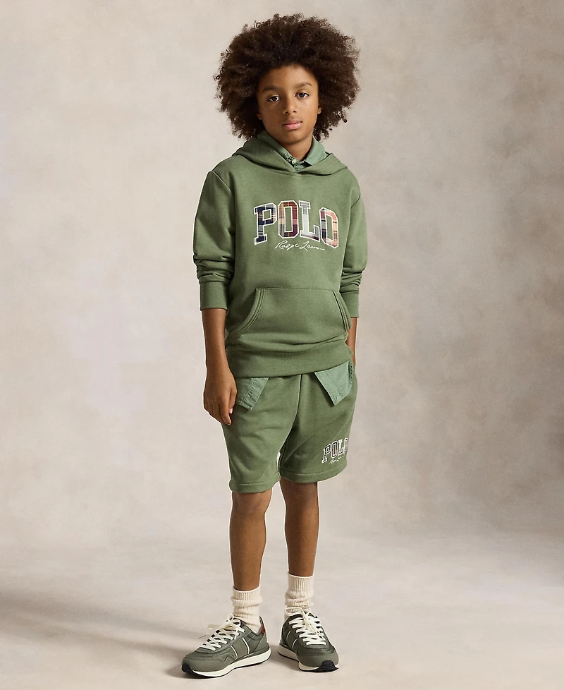 Polo Ralph Lauren Boys' 8-20 Madras-Logo French Terry Shorts