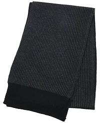 Portolano Men's Two-Tone Ribbed Scarf