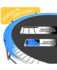 Zeny Recreational Kids Trampoline with Safety Enclosure Net and Ladder, Outdoor Trampolines
