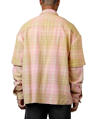 mnml Men's Dip Fade Flannel Shirt