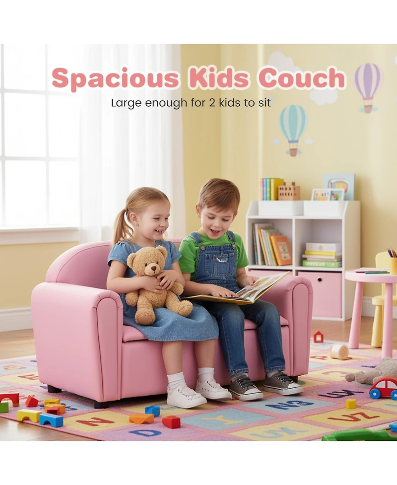 Slickblue Kids Upholstered Armchair with Storage Function for Bedroom or Playroom