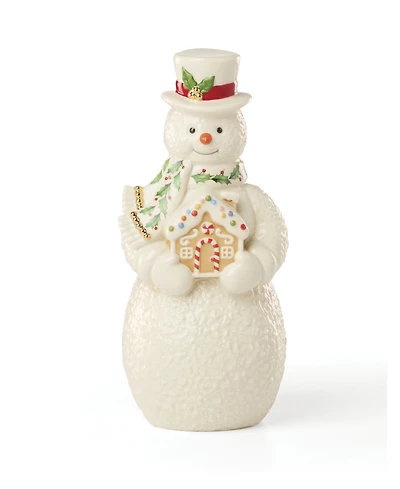 Lenox Snowman with Gingerbread House Figurine