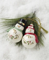 Lenox Mr. & Mrs. Snowman 2-Piece Ornament Set