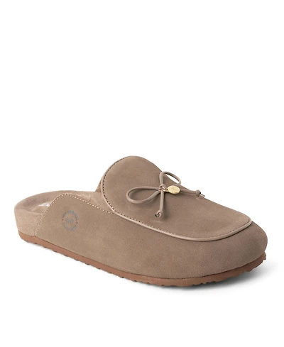 Dearfoams Women's Falan Genuine Suede Scuff Slippers