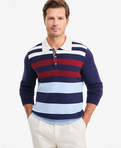 Club Room Men's Long-Sleeve Striped Polo Sweater, Macy's Exclusive