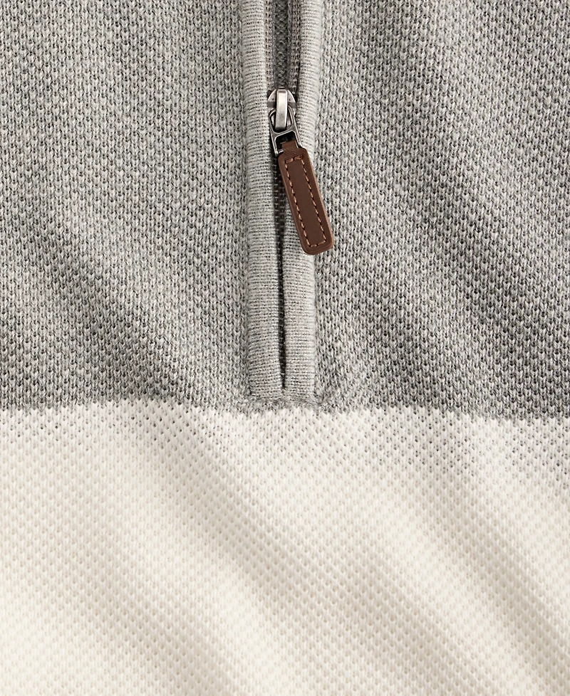 Club Room Men's Blocked Cotton Quarter-Zip Sweater, Macy's Exclusive
