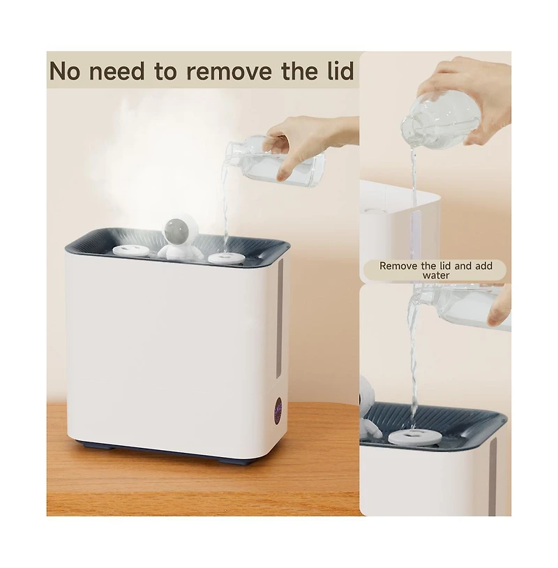 Topteng 2.6 Gal Humidifier with 800ml/h Output, 50H Runtime & 4-Nozzle Nano Mist