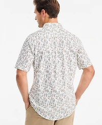 Club Room Men's Bennet Poplin Floral-Print Short-Sleeve Shirt, Macy's Exclusive