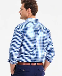 Club Room Men's Long-Sleeve Gingham Cotton Poplin Shirt, Macy's Exclusive