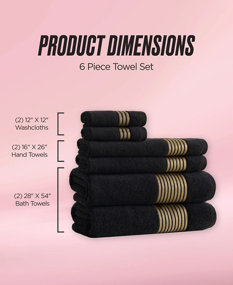 Juicy Couture Melissa Cotton 6-Piece Bath Towel Set