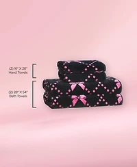 Juicy Couture Printed Jacquard Cotton 4-Piece Bath Towel Set