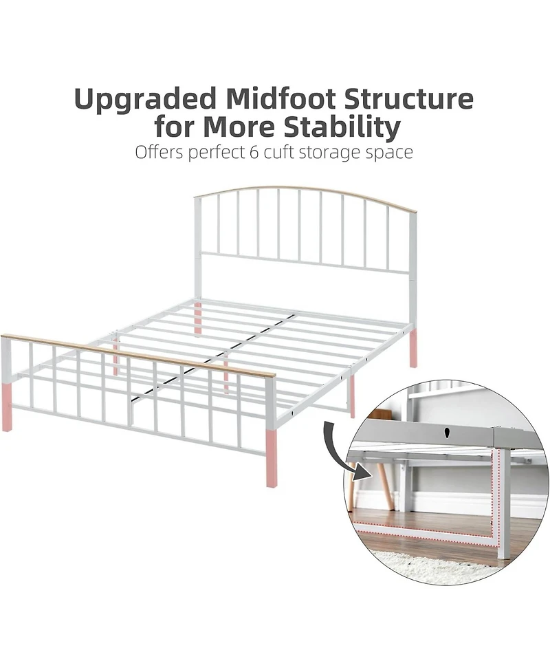 gaomon Bed Frame With 4 Drawers,Platform Bed Frame With Storage,Full Size Platform Bed With Headboard Frame,Metal Bed Frame Steel Slat Support/No Box