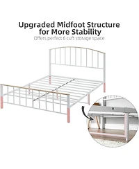 gaomon Bed Frame With 4 Drawers,Platform Bed Frame With Storage,Full Size Platform Bed With Headboard Frame,Metal Bed Frame Steel Slat Support/No Box