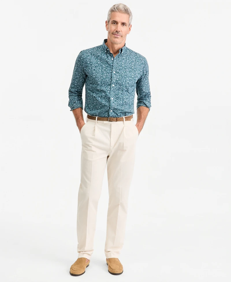 Club Room Men's Floral Poplin Button-Down Shirt, Macy's Exclusive