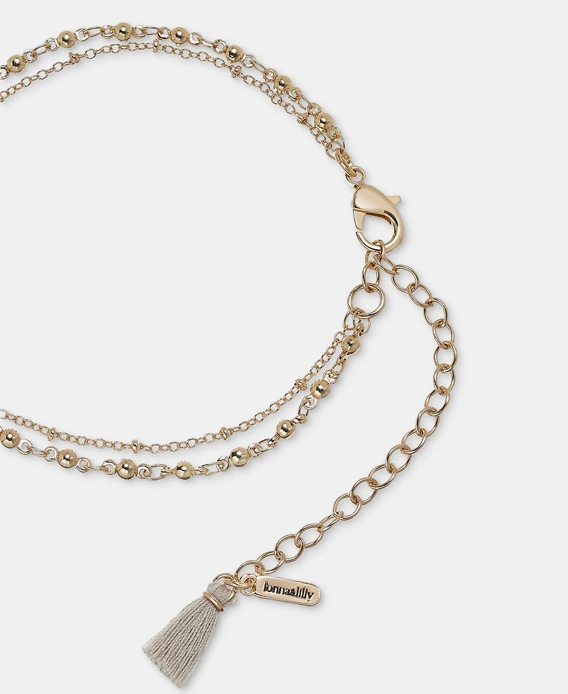 lonna & lilly Flower Layered Lariat Necklace, 16" + 3" extender
