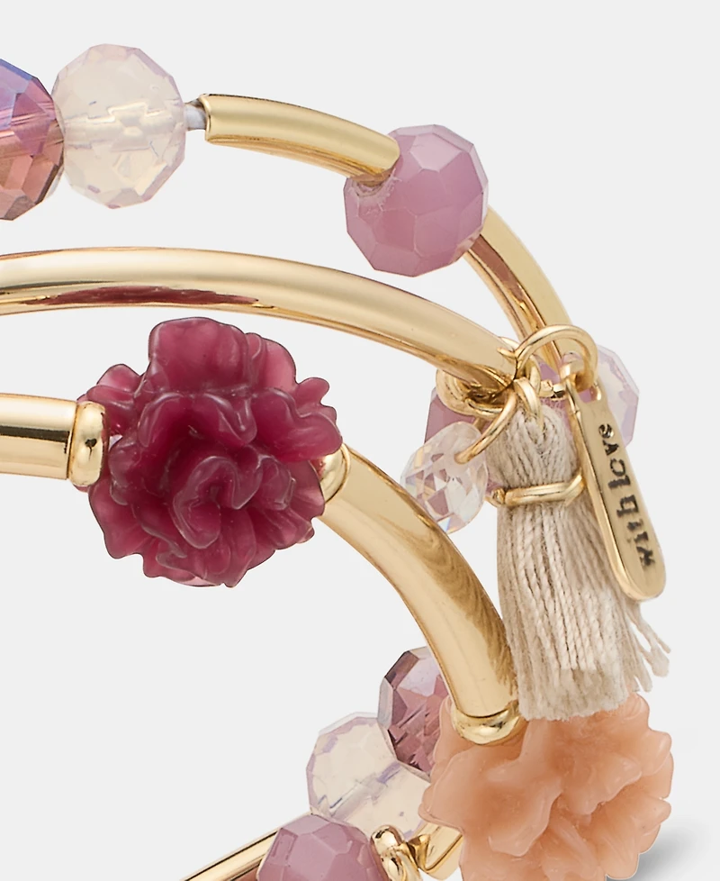 lonna & lilly Flower Beaded Stretch Bracelets, 3-Piece Set