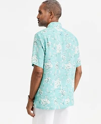 Club Room Men's Wally Linen Floral-Print Short-Sleeve Shirt, Macy's Exclusive