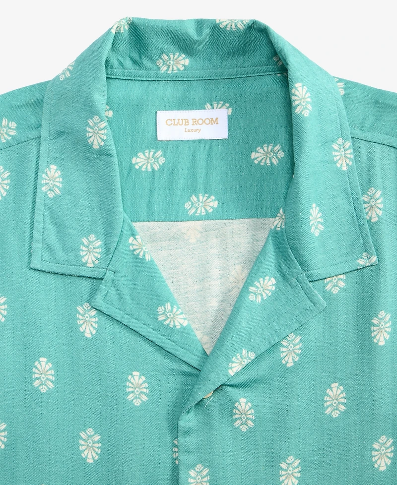 Club Room Men's Foulard-Print Silk Short-Sleeve Shirt, Macy's Exclusive