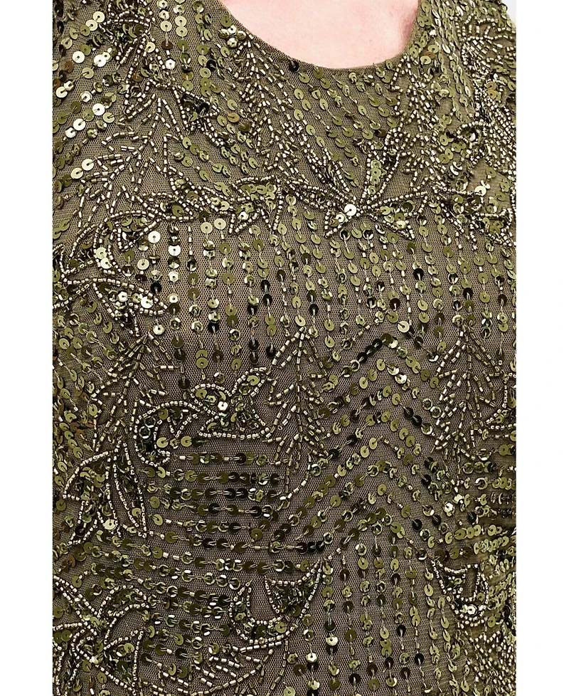 Beauut Women's Embellished Sequins Back Satin Bow