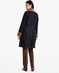 Liverpool Los Angeles Women's Sherpa-Trim Notch-Collar Jacket