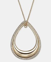 Dkny Pave Open Tear-Shape 40" Pendant Necklace