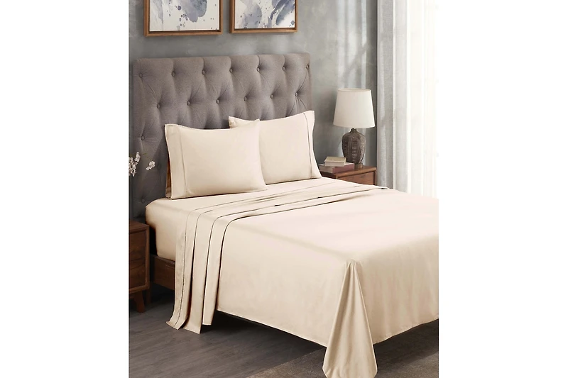 Superior Egyptian Cotton 300-Thread Count Solid Bed Sheet Set