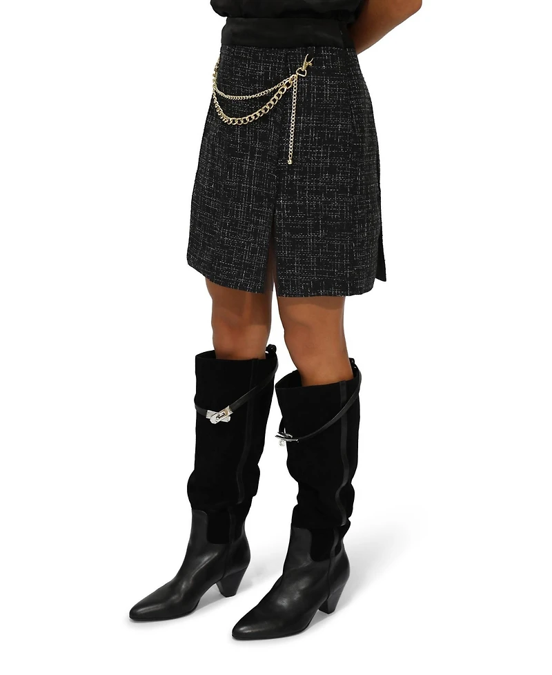 Belle & Bloom Women's Set Me Free Tweed Skirt