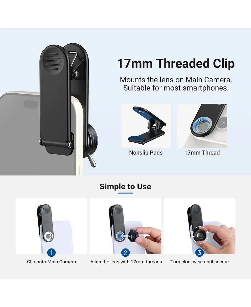 Neewer Fl-102 Camera Lens Accessory for select iPhone and Android mobile devices