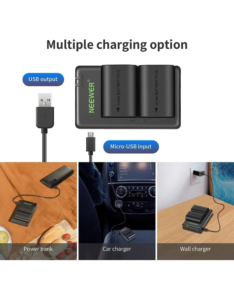Neewer Lp-E6NH Camera Battery and Charging Accessory with 2250mAh for Canon Eos R7
