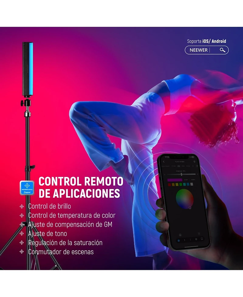 Neewer TL21C Led Video Light with 2550mAh, 2500K8500K, CRI95