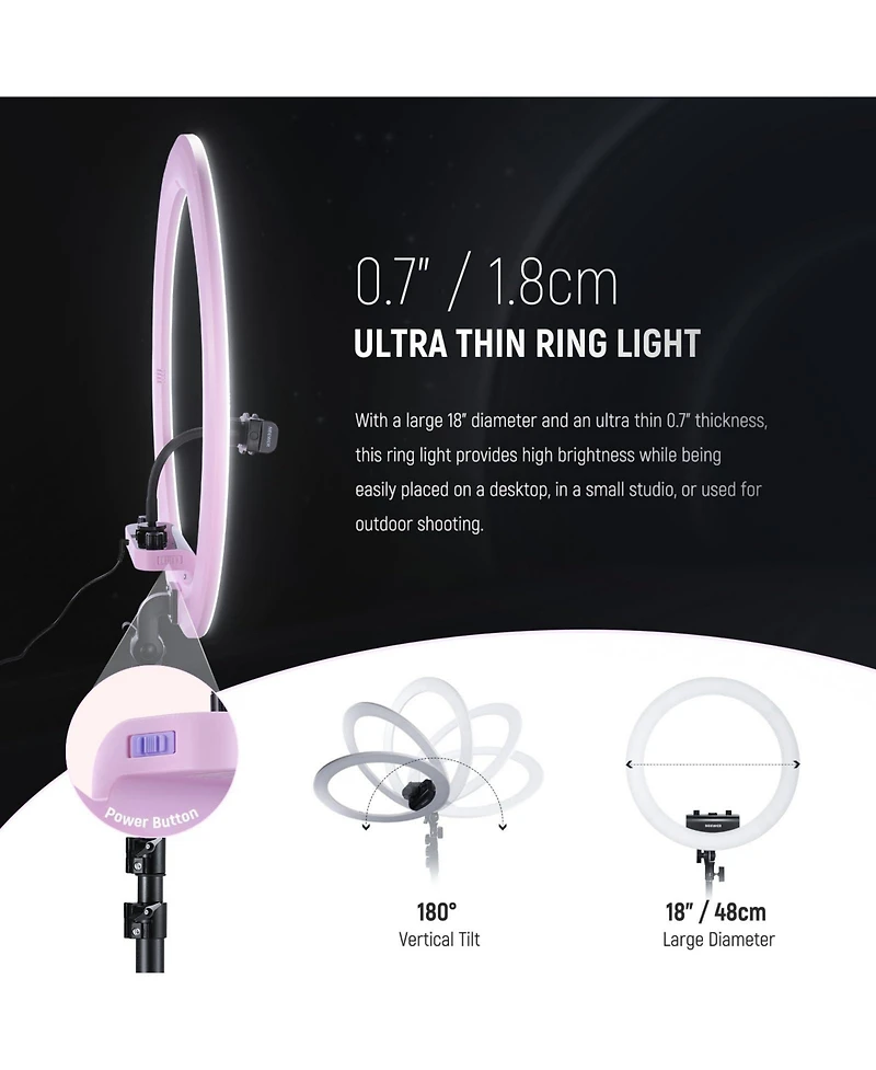 Neewer TLCI98 Ring Light with 18 inch, 45W, 2900K-7000K