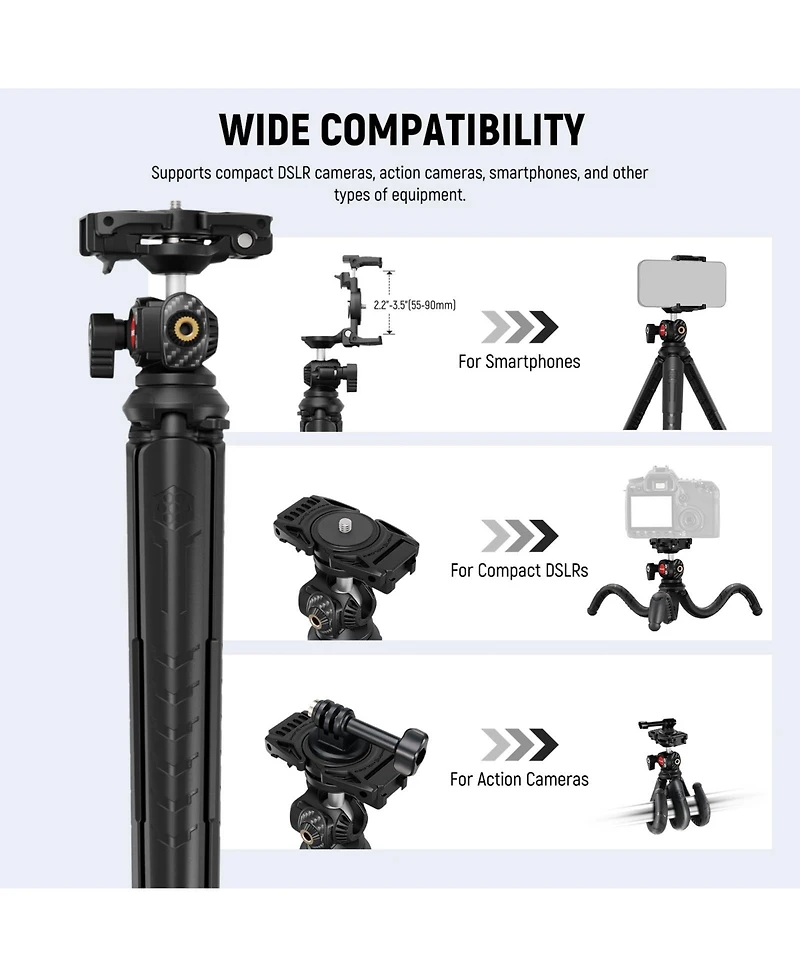 Neewer TP35 Camera Tripod for select GoPro, Dji and Insta360 action cameras