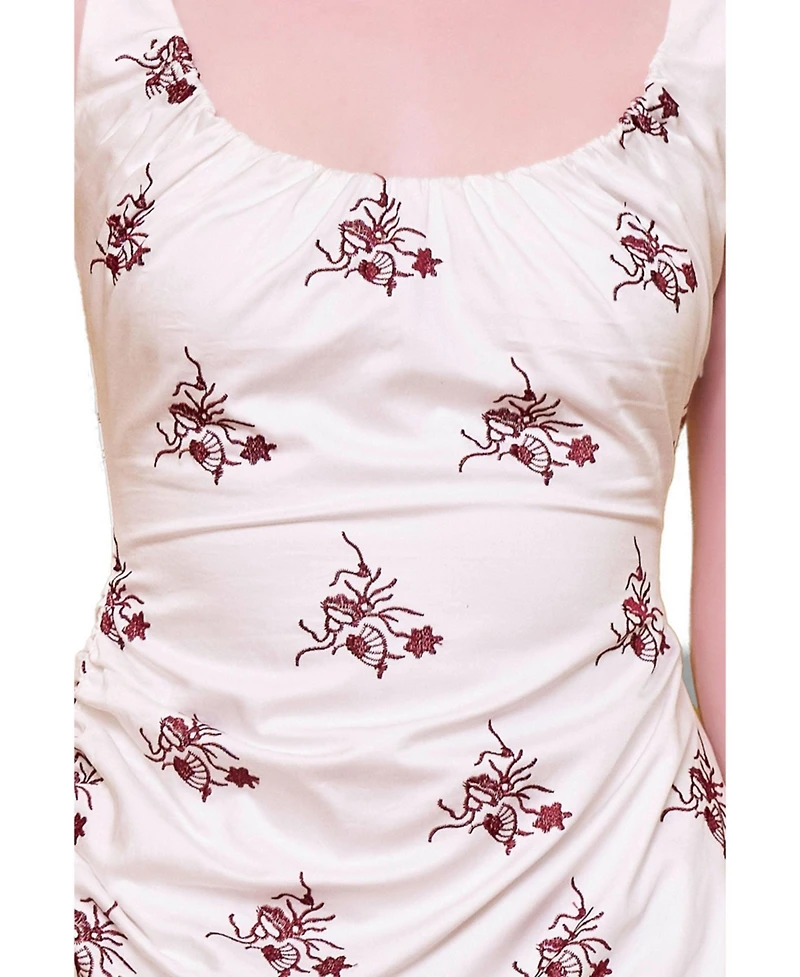 Pcfg Women's The Broderie Anglaise Edit Asymmetric Embroidered Mini Dress
