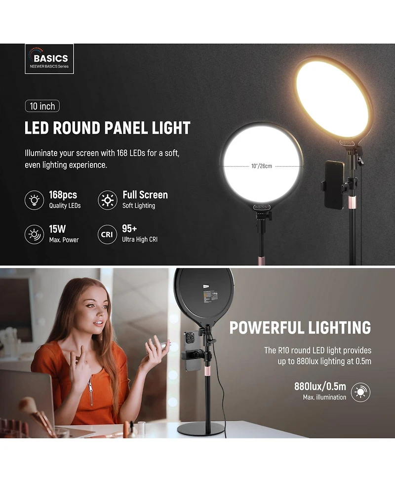 Neewer R10 Ring Light with 15W, 6500K for select iPhone models