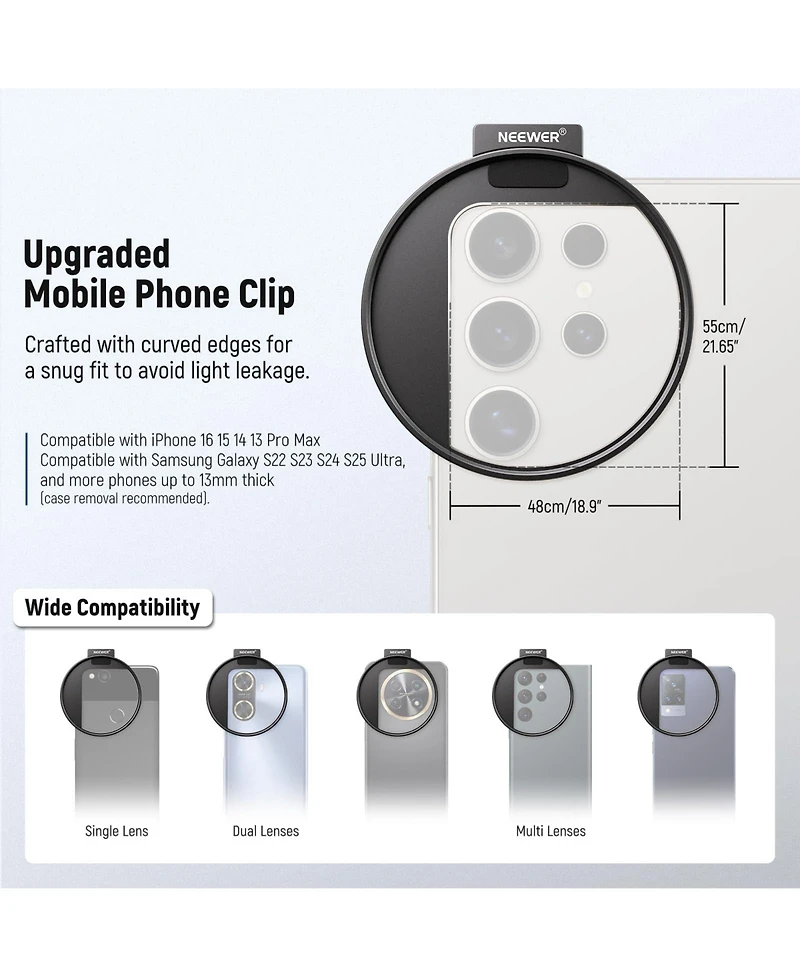 Neewer Fl-79 Camera Lens Accessory with Cpl for select iPhone and Android mobile devices
