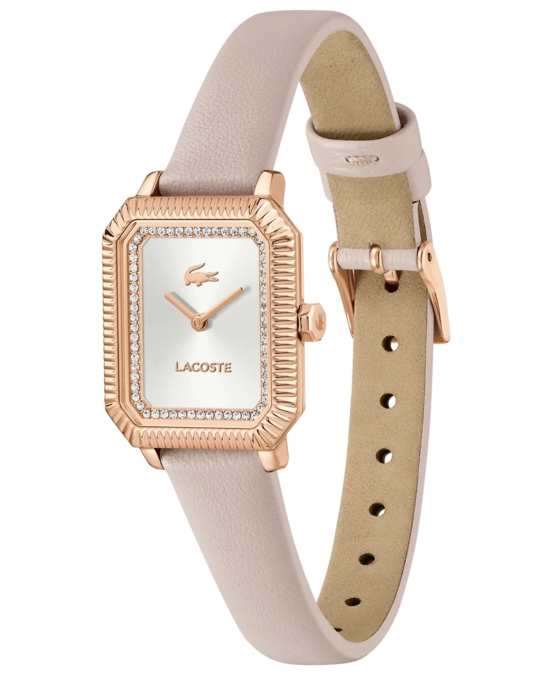 Lacoste Women's Quartz Parisienne Cream Leather Strap Watch 22.8mm